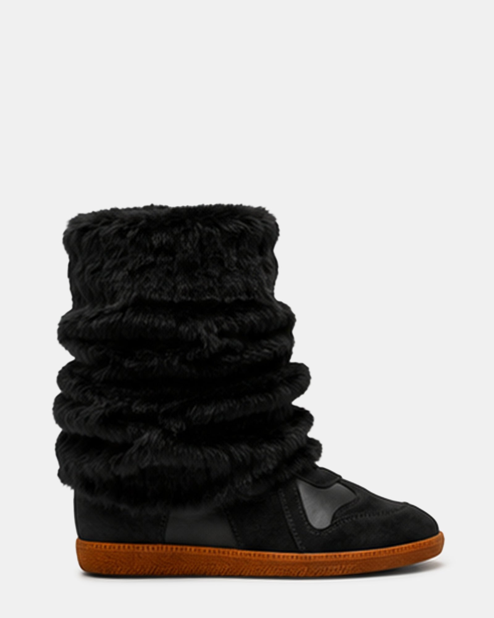 MAVIS FAUX FUR BLACK SUEDE